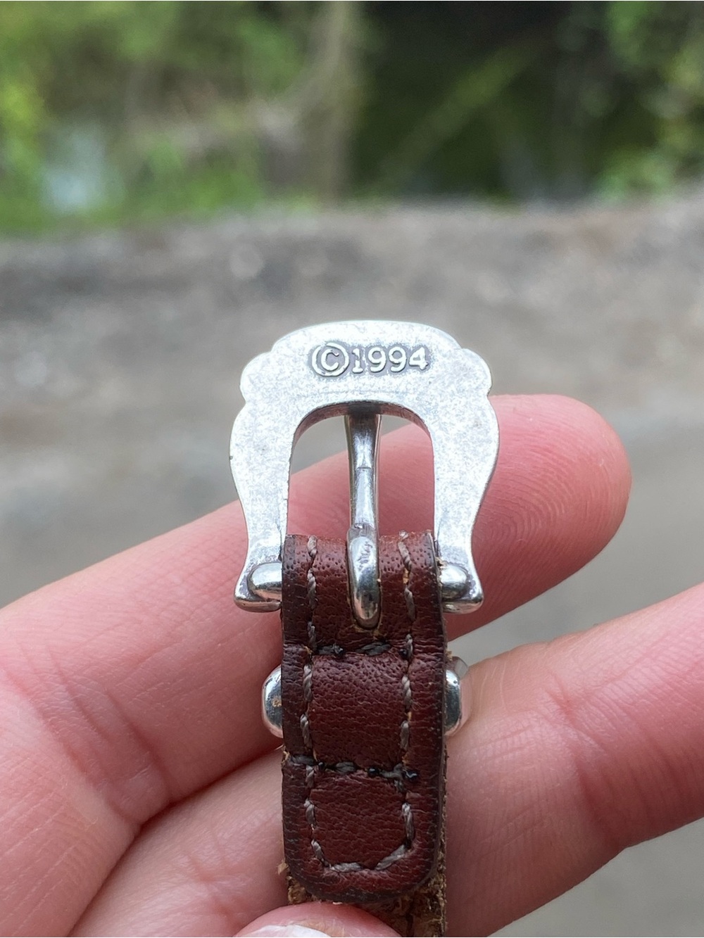 Brown Leather Belt Buckle Bracelet with Silver Animal Charms Rhino Zebra Bear - Picture 7 of 13